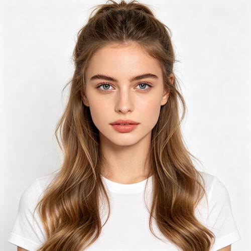 half-up ponytail
